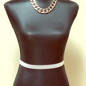 Zara Gold tone Cuban chain link necklace 17”